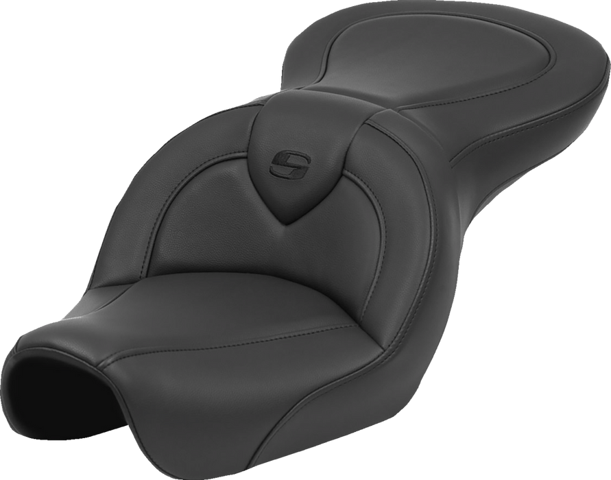 SADDLEMEN Roadsofa Seat - Black Stitch - without Backrest - FXD '04-'05 - 804-04-187 - PartsOutlet.com.au