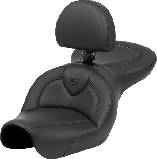 SADDLEMEN Roadsofa Seat - Black Stitch - with Backrest - FXD '04-'05 - 804-04-187BR - PartsOutlet.com.au