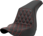 SADDLEMEN Step-Up Seat - Front Lattice Stitch - Red Stitch - FXLR/FLSB '18-'23 - A818-29-172RED - PartsOutlet.com.au