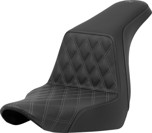 SADDLEMEN Step-Up Seat - Front Lattice Stitch - Gray Stitch - FXLR/FLSB '18-'23 - A818-29-172GRE - PartsOutlet.com.au