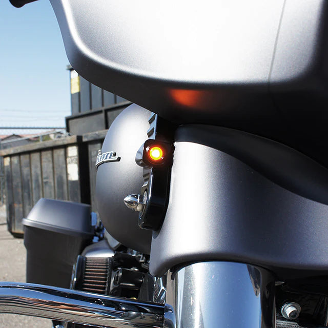 JOKER MACHINE Streamliner Turn Signals - Smooth - Black - '14-'20 FL - 05-211-1 - PartsOutlet.com.au