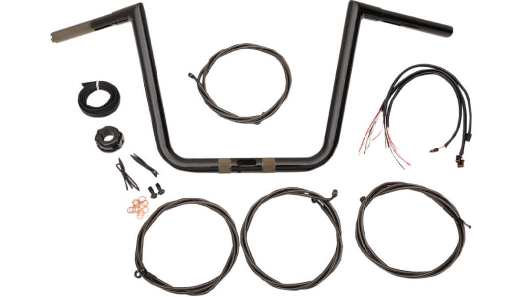 LA CHOPPERS Handlebar and Cable Kit - 13" - Black LA-7312KT1-63B