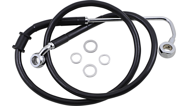 DRAG SPECIALTIES Brake Line - +6" - Black - '15-'17 Softail - 618302-6BLK