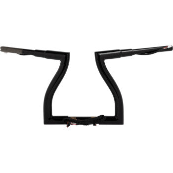 LA CHOPPERS Pre-Wired Thresher Handlebar - 12" - Black - '15-'22 FLTR -  LA-7317-12BW