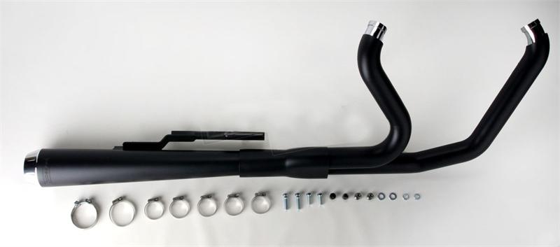 BASSANI XHAUST Road Rage 2:1 Exhaust - Black - Long - '86-'17 Softail 12121J - PartsOutlet.com.au