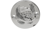 DRAG SPECIALTIES Points Cover - Harley-Davidson 2017-2024 - Chrome/Black I30-0223CA - PartsOutlet.com.au