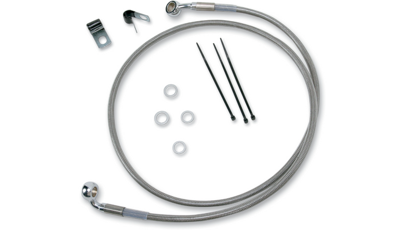 DRAG SPECIALTIES Brake Line - Front - +2" - Stainless Steel - Softail '99-'07 - 640210-2