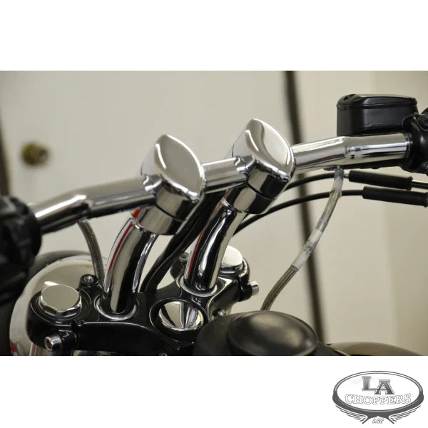 LA CHOPPERS RISERS SMOOTH FOR 1" HANDLEBARS 5.5" CURVED RISE CHROME UNIVERSAL - LA-7402-05