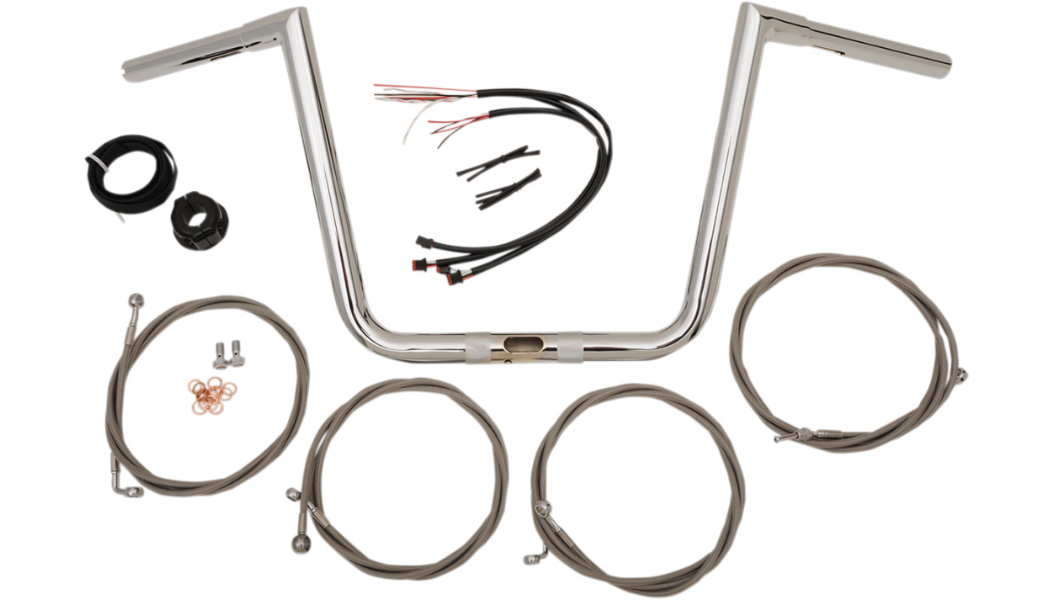 LA CHOPPERS Handlebar and Cable Kit - 13" - Chrome LA-7312KT1-63