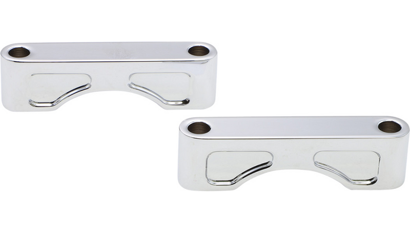 KLOCK WERKS Hugger Front Fender Mounting Blocks - For 21" Wheels - Chrome - FL '84-'13 - KWFS-01-0102-C