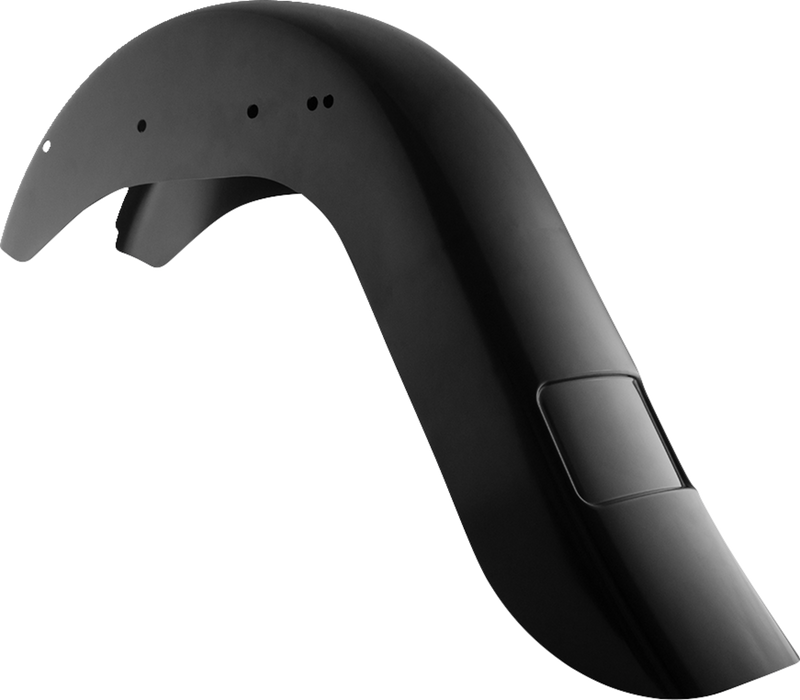 KLOCK WERKS Rear Fender - Vicla Frenched - 9" Extended Rear - Black - Softail '00-'23 - KWF-02-0311