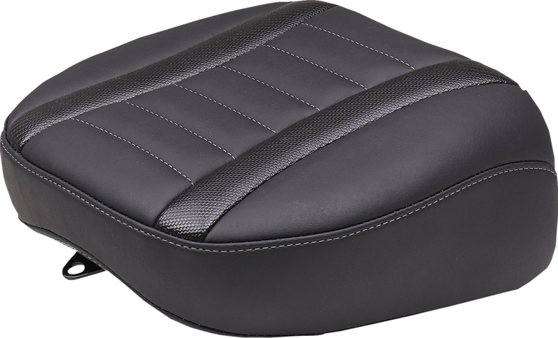 MUSTANG Deluxe Touring Passenger Seat - Gun Metal Stitch - Carbon Fiber Inlay - FLH/FLT '23-'24 - 88402GM - PartsOutlet.com.au