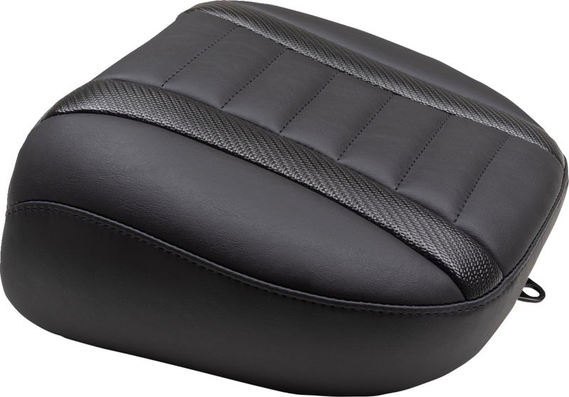 MUSTANG Deluxe Touring Passenger Seat - Black Stitch - Carbon Fiber Inlay - FLH/FLT '23-'24 - 88402 - PartsOutlet.com.au