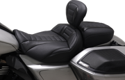 MUSTANG Deluxe Touring Solo Seat - Black Stitch - FLT/FLH '23-'24 - 89401 - PartsOutlet.com.au