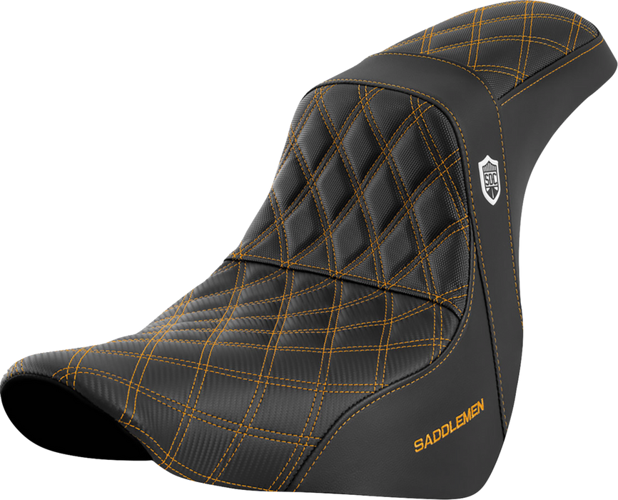 SADDLEMEN Pro Series SDC Performance Seat - without Backrest - Gold Stitch - FL/FX '18-'23 - SC81829GOL - PartsOutlet.com.au