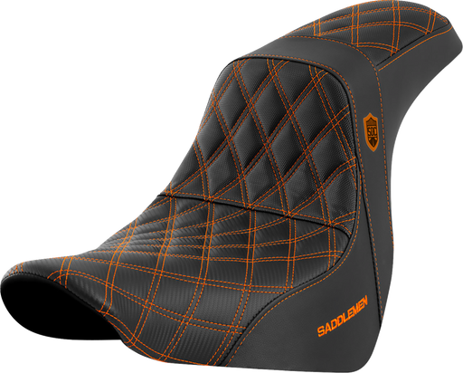 SADDLEMEN Pro Series SDC Performance Seat - without Backrest - Orange Stitch - FL/FX '18-'24 - SC81829ORA - PartsOutlet.com.au