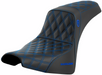 SADDLEMEN Pro Series SDC Performance Seat - without Backrest - Blue Stitch - FXBB/FXST '18-'23 - SC81830BLU - PartsOutlet.com.au