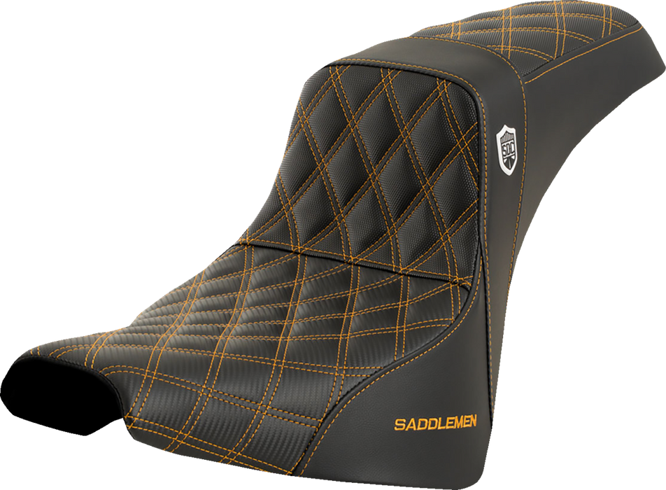 SADDLEMEN Pro Series SDC Performance Seat - without Backrest - Gold Stitch - FXBB/FXST '18-'23 - SC81830GOL - PartsOutlet.com.au