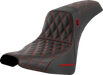 SADDLEMEN Pro Series SDC Performance Seat - without Backrest - Red Stitch - FXBB/FXST '18-'23 - SC81830RED - PartsOutlet.com.au