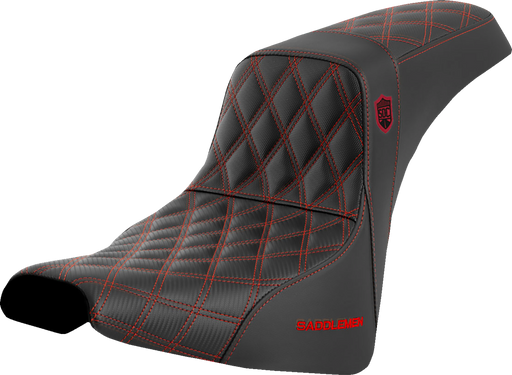 SADDLEMEN Pro Series SDC Performance Seat - without Backrest - Red Stitch - FXBB/FXST '18-'23 - SC81830RED - PartsOutlet.com.au