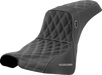 SADDLEMEN Pro Series SDC Performance Seat - without Backrest - Silver Stitch - FXBB/FXST '18-'23 - SC81830SIL - PartsOutlet.com.au