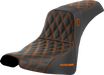 SADDLEMEN Pro Series SDC Performance Seat - without Backrest - Orange Stitch - FXBB/FXST '18-'23 - SC81830ORA - PartsOutlet.com.au