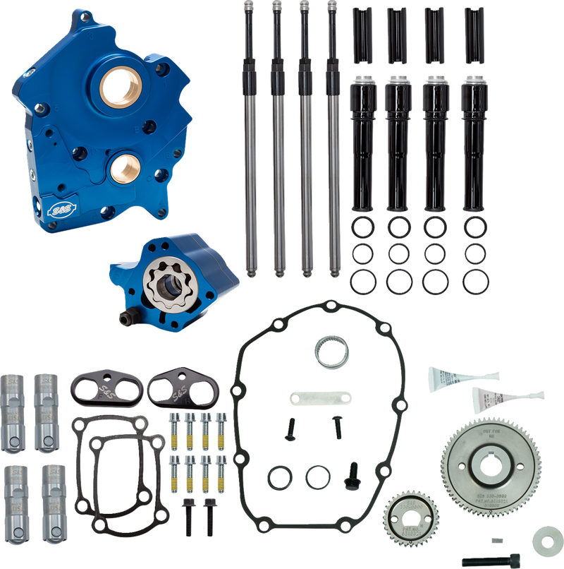S&S CYCLE Cam Chest Kit without Cams - Gear Drive - Oil Cooled - Black Pushrods - M8 310-1258