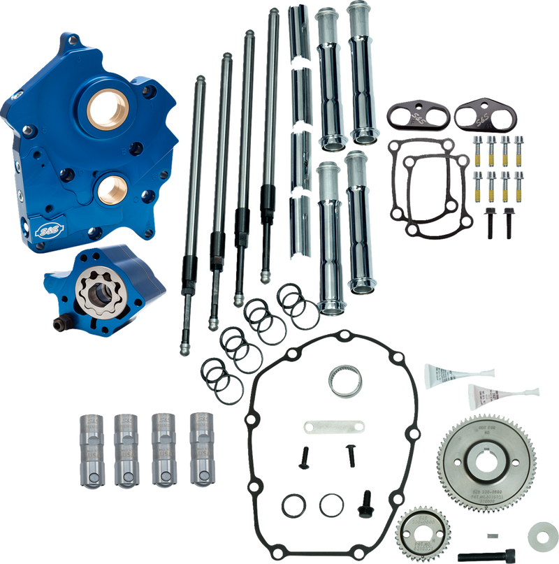 S&S CYCLE Cam Chest Kit without Cams - Gear Drive - Water Cooled - Chrome Pushrods - M8 310-1261