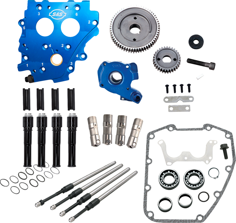S&S CYCLE Cam Chest Kit without Cams - Gear Drive - Oil Cooled - Black Pushrods - Twin Cam 310-1266