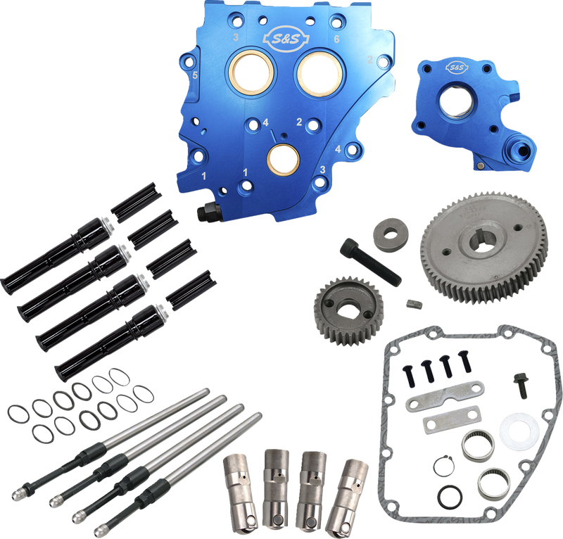 S&S CYCLE Cam Chest Kit without Cams - Gear Drive - Oil Cooled - Black Pushrods - Twin Cam 310-1268