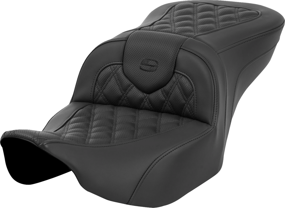 SADDLEMEN Roadsofa Seat - without Backrest - Lattice Stitch - Black - FL '23-'24 - 823-07-182 - PartsOutlet.com.au