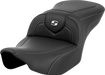 SADDLEMEN Roadsofa Seat - Carbon Fiber - Silver Stitch/Silver Logo - without Backrest - FL '23-'24 - 823-07-185 - PartsOutlet.com.au