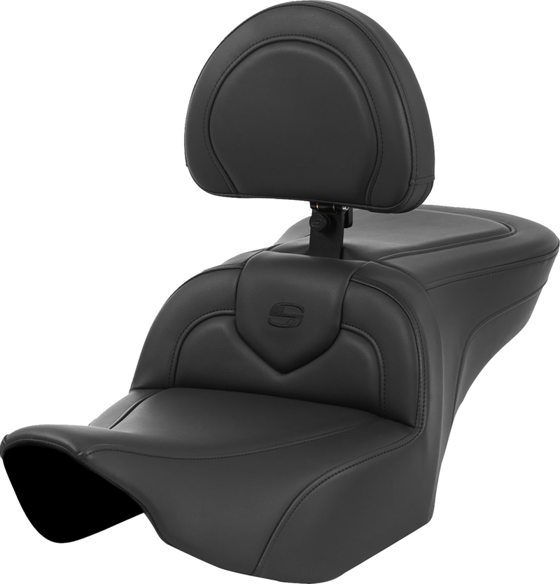 SADDLEMEN Roadsofa Seat - Black Stitching - with Backrest - FL '23-'24 - 823-07-187BR - PartsOutlet.com.au
