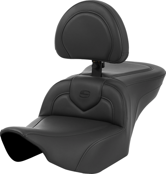 SADDLEMEN Roadsofa Seat - Black Stitching - with Backrest - FL '23-'24 - 823-07-187BR - PartsOutlet.com.au