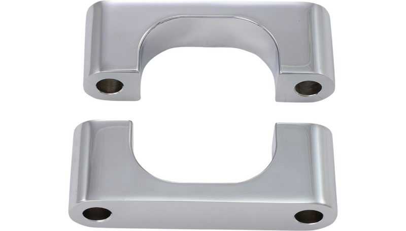 KLOCK WERKS Hugger Front Fender Mounting Blocks - For 21" (Skinny) Wheels - Chrome - Harley-Davidson '84-'13 - KWFS-02-0106-C