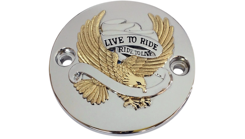 DRAG SPECIALTIES Points Cover - Harley-Davidson 2017-2024 - Chrome/Gold/Black I30-0223GA - PartsOutlet.com.au