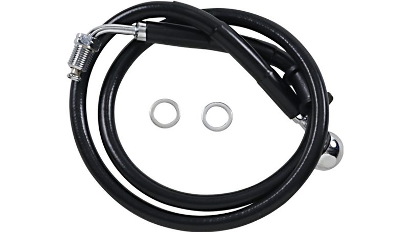 DRAG SPECIALTIES Brake Line - +6" - Black - '18-'23 Softail - 618604-6BLK