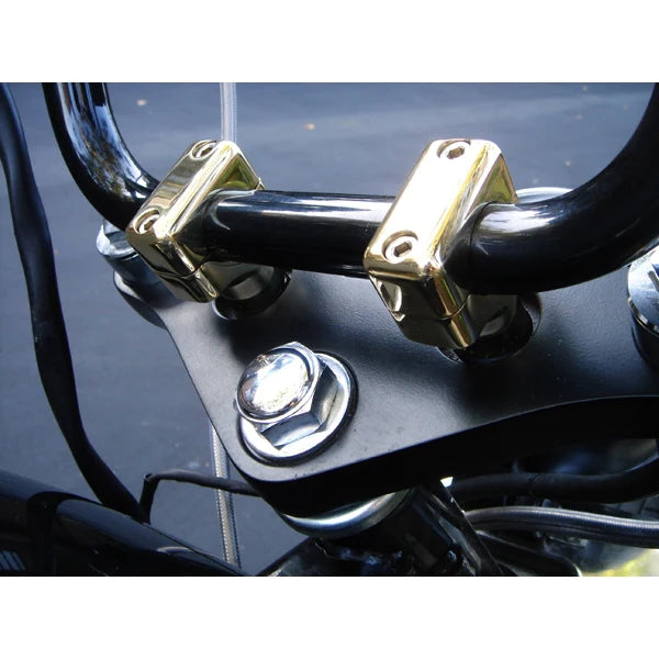 LA CHOPPERS 1.5" SHORTY POLISHED BRASS RISERS FOR 1" HANDLEBARS UNIVERSAL - LA-7401-50