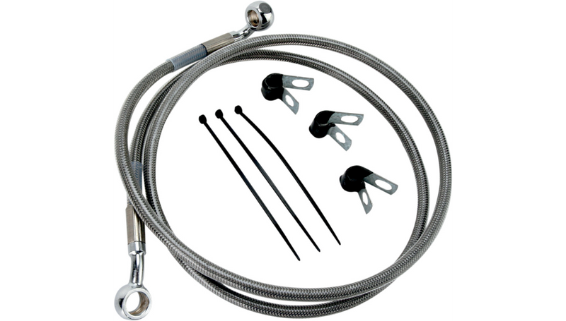 DRAG SPECIALTIES Brake Line - Front - +2" - Stainless Steel - Softail '00-'07 - 660214-2