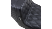 LE PERA TailWhip Dual Seat With Black Double Diamond Stitch. Fits Touring 2008up - LK-587DD - PartsOutlet.com.au
