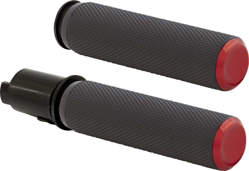 ARLEN NESS Grips - Knurled - TBW - Red - 24-later FLHX / FLTRX - 500-055 - PartsOutlet.com.au