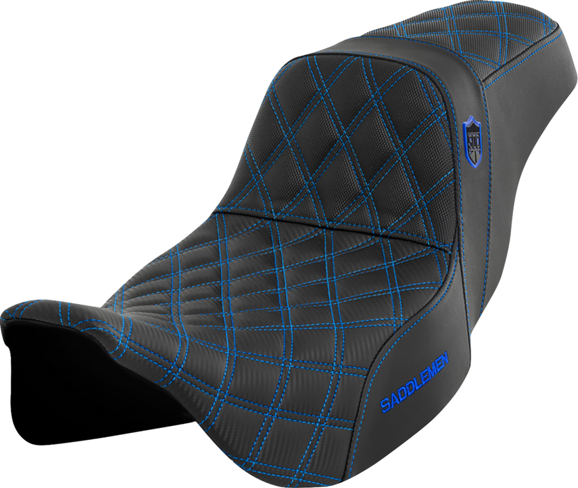 SADDLEMEN Pro Series SDC Performance Seat - without Backrest - Blue Stitch - FLH/FLT '08-'23 SC80807BLU
