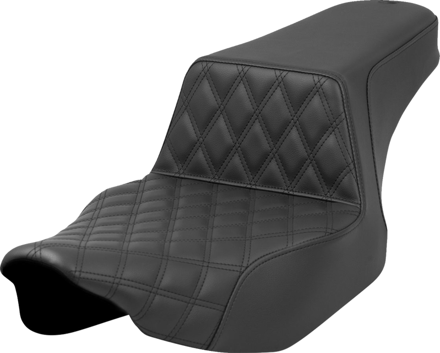 SADDLEMEN Step-Up Seat - Front Lattice Stitch - Black - Road Glide/Street Glide '23-'24 - 823-07-172 - PartsOutlet.com.au