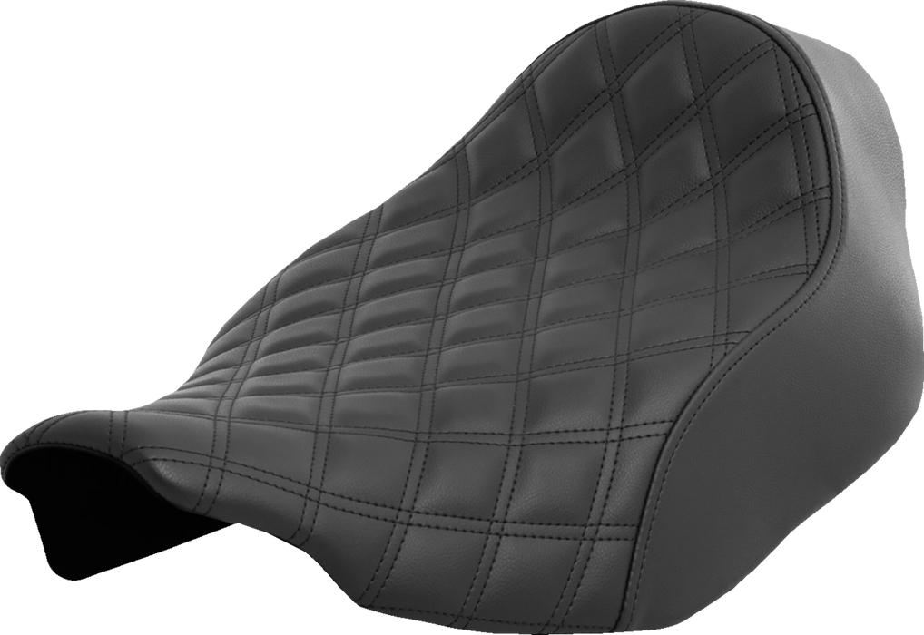 SADDLEMEN Renegade Solo Seat - Lattice Stitched - Black - FLT/FLH '23-'24 - 823-07-002LS - PartsOutlet.com.au