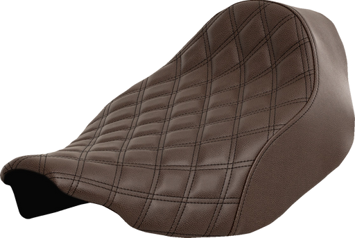 SADDLEMEN Renegade Solo Seat - Lattice Stitched - Brown - FLT/FLH '23-'24 - 823-07-002BLS - PartsOutlet.com.au