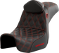 SADDLEMEN Pro Series SDC Performance Seat - with Backrest - Red Stitch - Dyna '06-'17 - SC80604REDRT - PartsOutlet.com.au