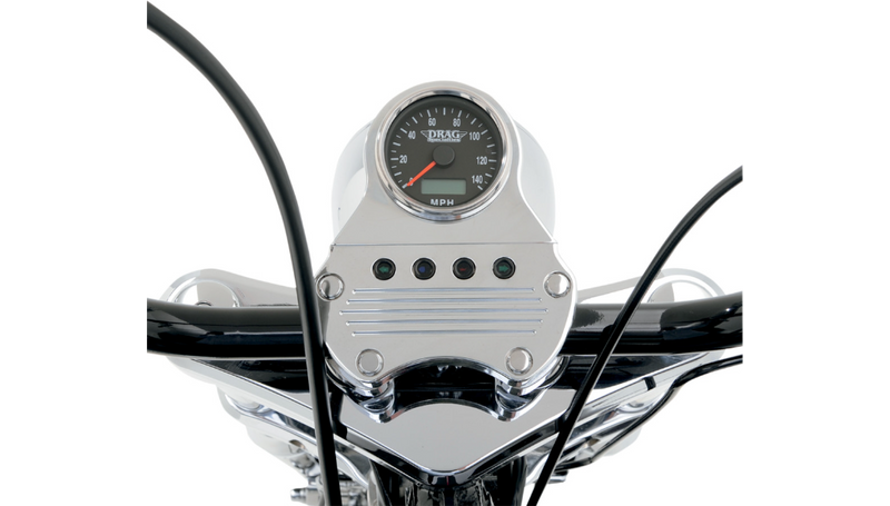DRAG SPECIALTIES 2.4" MPH Programmable Mini Electronic Speedometer with Odometer/Tripmeter - Polished - Black Face - Harley-Davidson '86-'03 - 21-6893DSNU