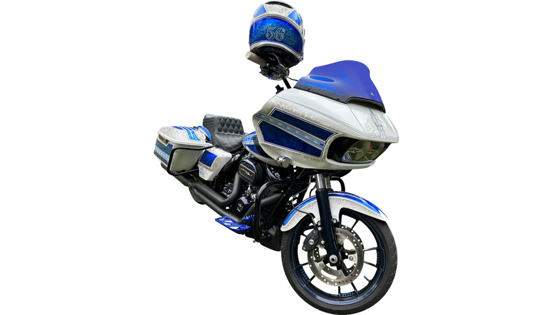 KLOCK WERKS Kolor Flare Sport Windshield - 9" - Blue - FLTR '15-'25 - KWW-01-0672