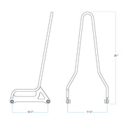 BILTWELL EXFIL Sissy Bar - FXD - Gloss Black 5003-101 - PartsOutlet.com.au