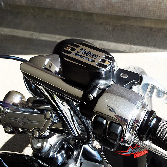 JOKER MACHINE Master Cylinder Cover - Brake - Front - Joker Logo - Black - '06-'22 XL - 10-381B - PartsOutlet.com.au